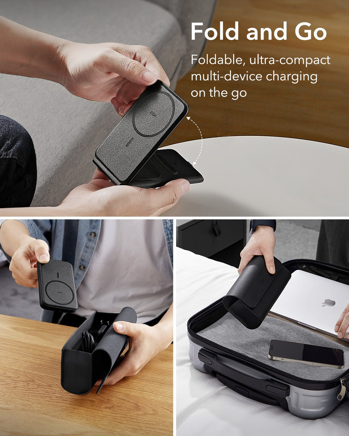 HaloLock 3 in 1 Travel Wireless Charging Set KF1