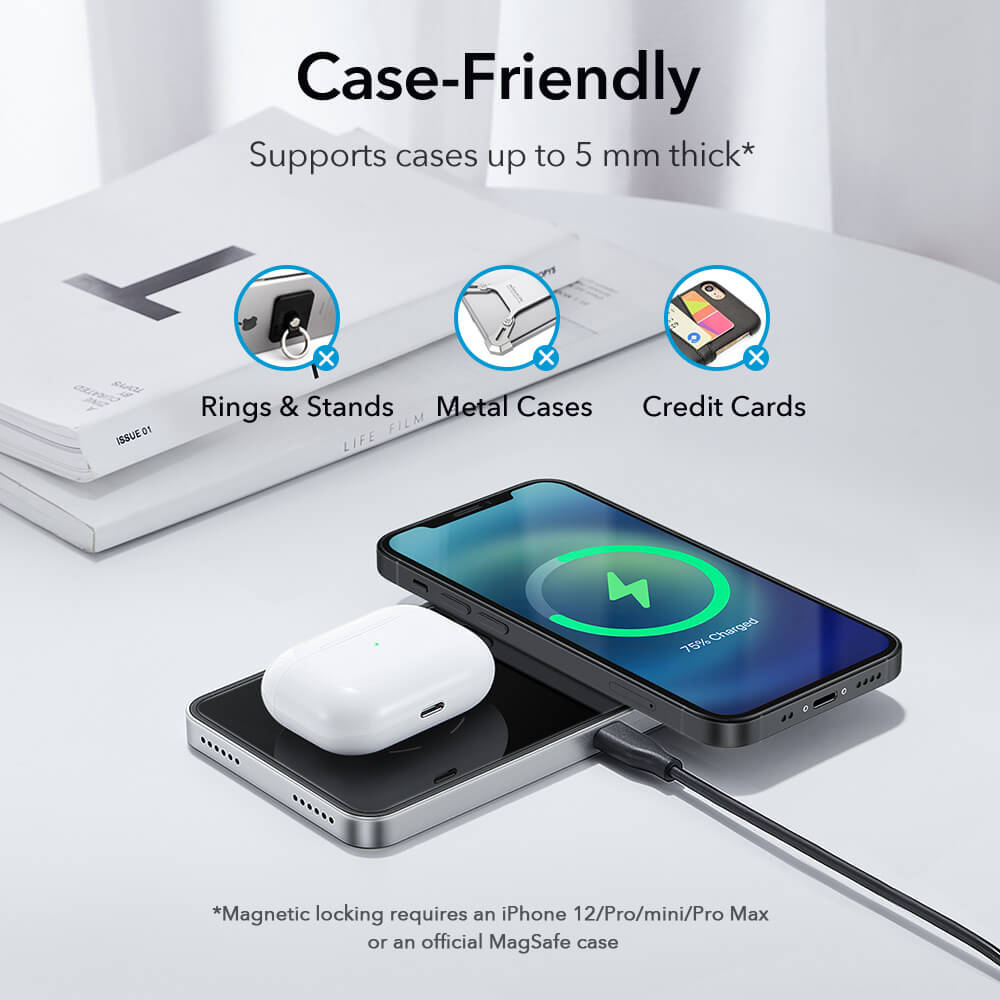 HaloLock™ 2 in 1 Magnetic Wireless Charger for iPhone 12 4