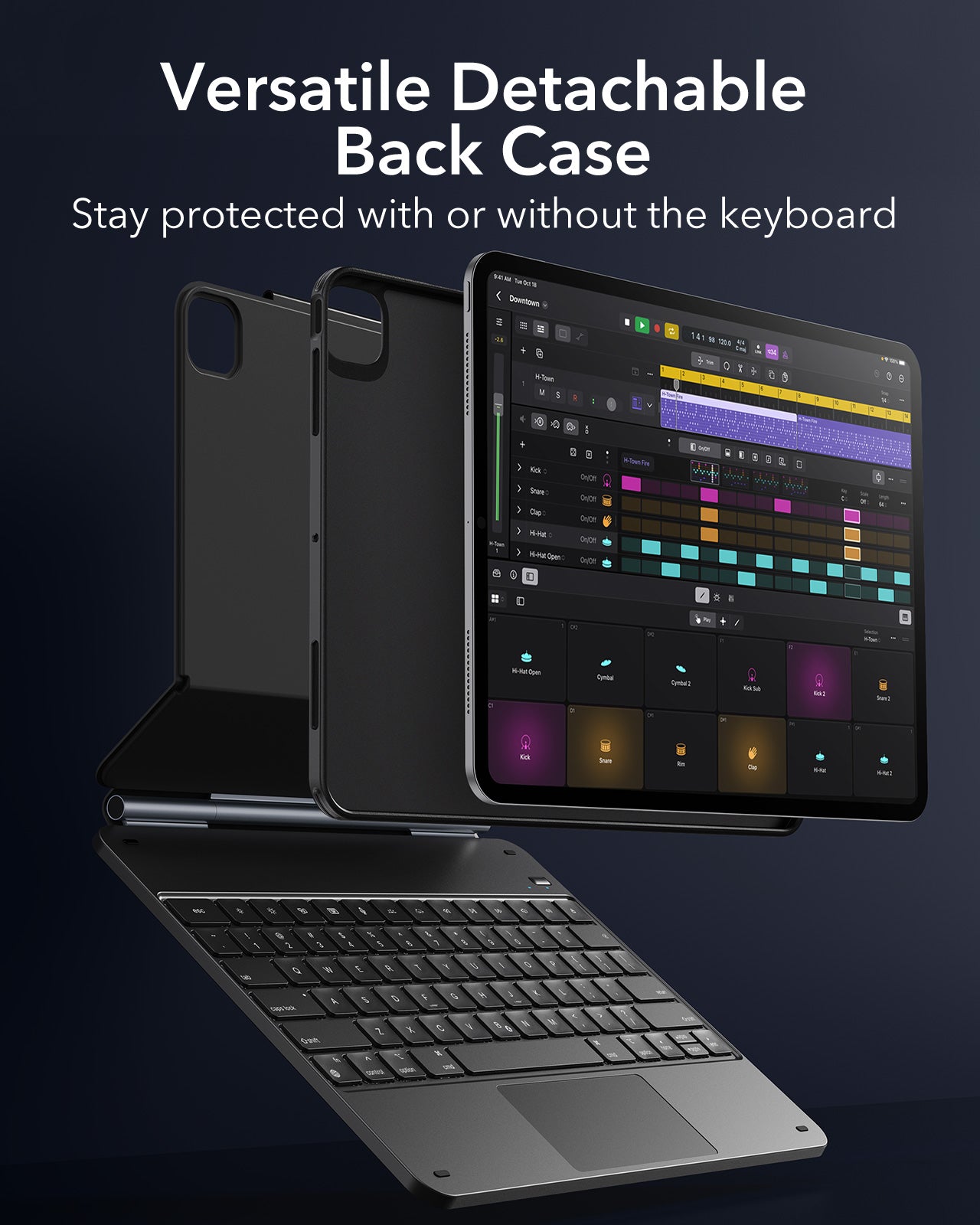 KF3 iPad Pro 13 inch(M4) (2024) Rebound Magnetic Keyboard Case 360