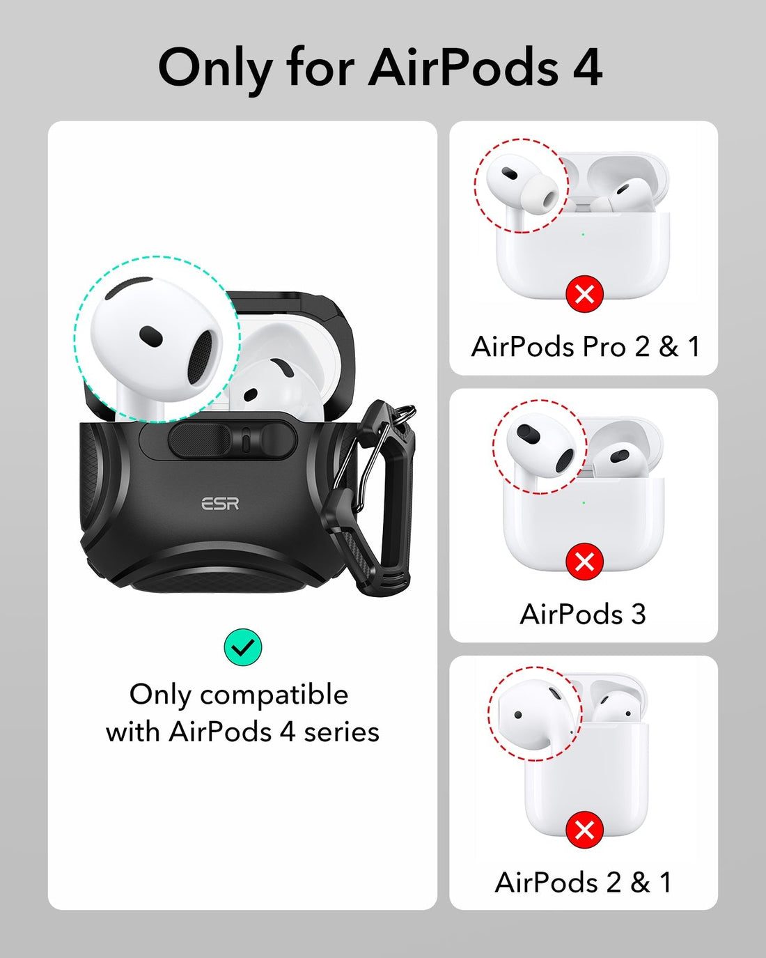 airpods 4 case with lock titanium