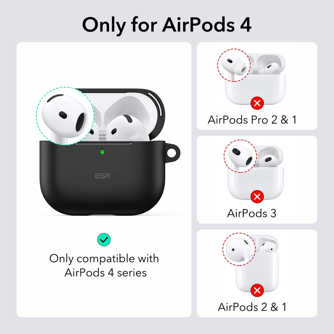 cloud soft airpods 4 silicone case black