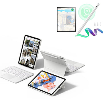 iPad Air 13" (M2) 2024 Shift Keyboard Case (Detachable) With Geo Pencil Bundle-US Layout - White ESR ESR