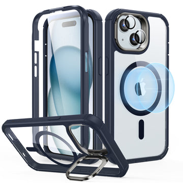 iPhone 15 Armor Tough Case with Stash Stand HaloLock C02 ZT01