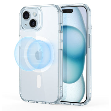 iPhone 15 Classic Hybrid Case HaloLock clear blue 01