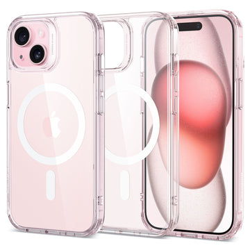 iPhone 15 Plus Classic Hybrid Case HaloLock clear pink 01