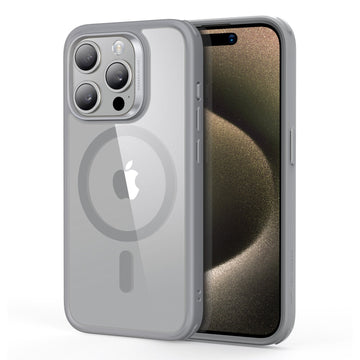 iPhone 15 Pro Classic Hybrid Case HaloLock clear grey 01