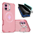 iPhone 16 Plus Rugged MagSafe Case with Privacy Screen Protector Pink