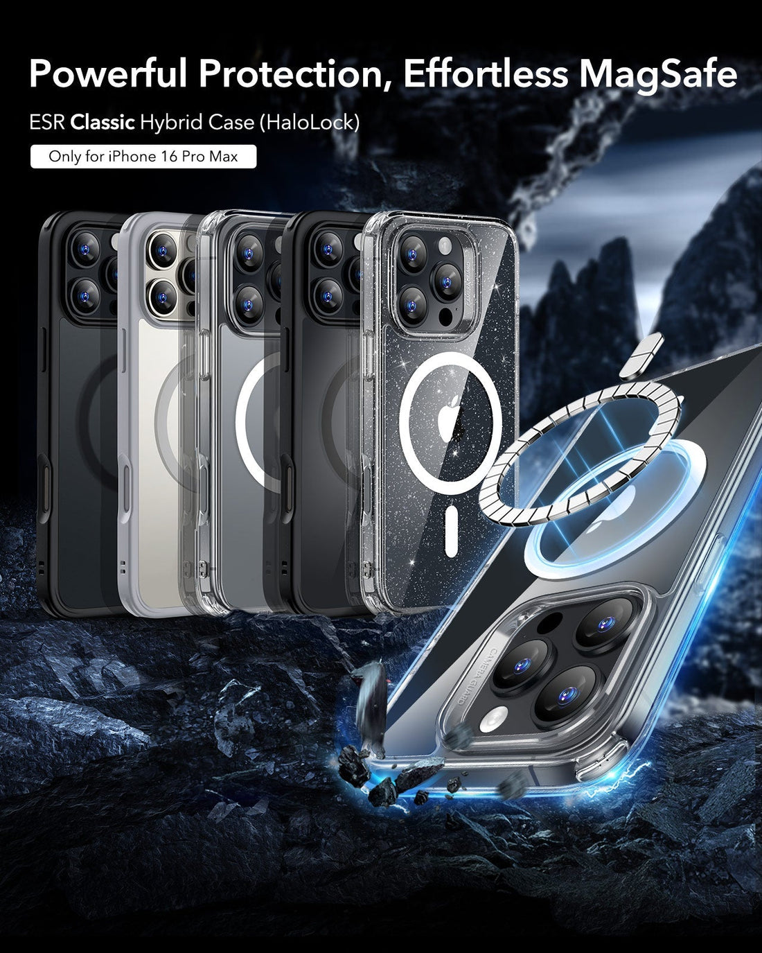 iPhone 16 Pro Max Classic Hybrid Case magsafe Clear Shimmer 1