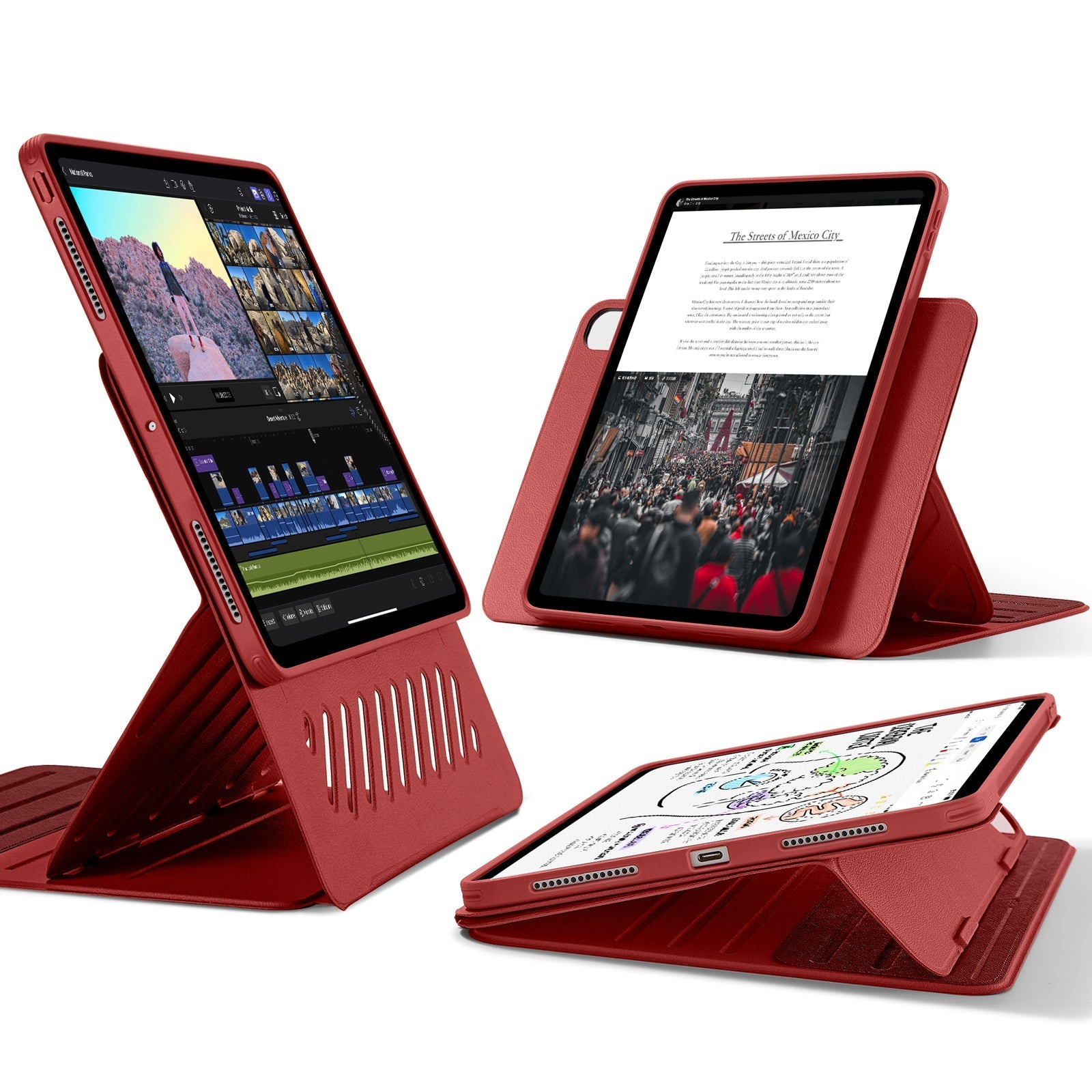 ipad 13 inch case with stand red