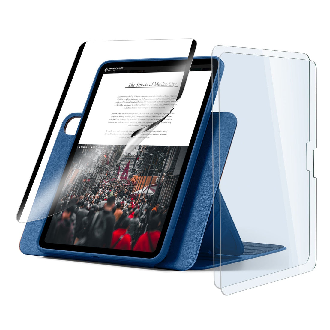 ipad air 11 inch case with stand and screen protector blue