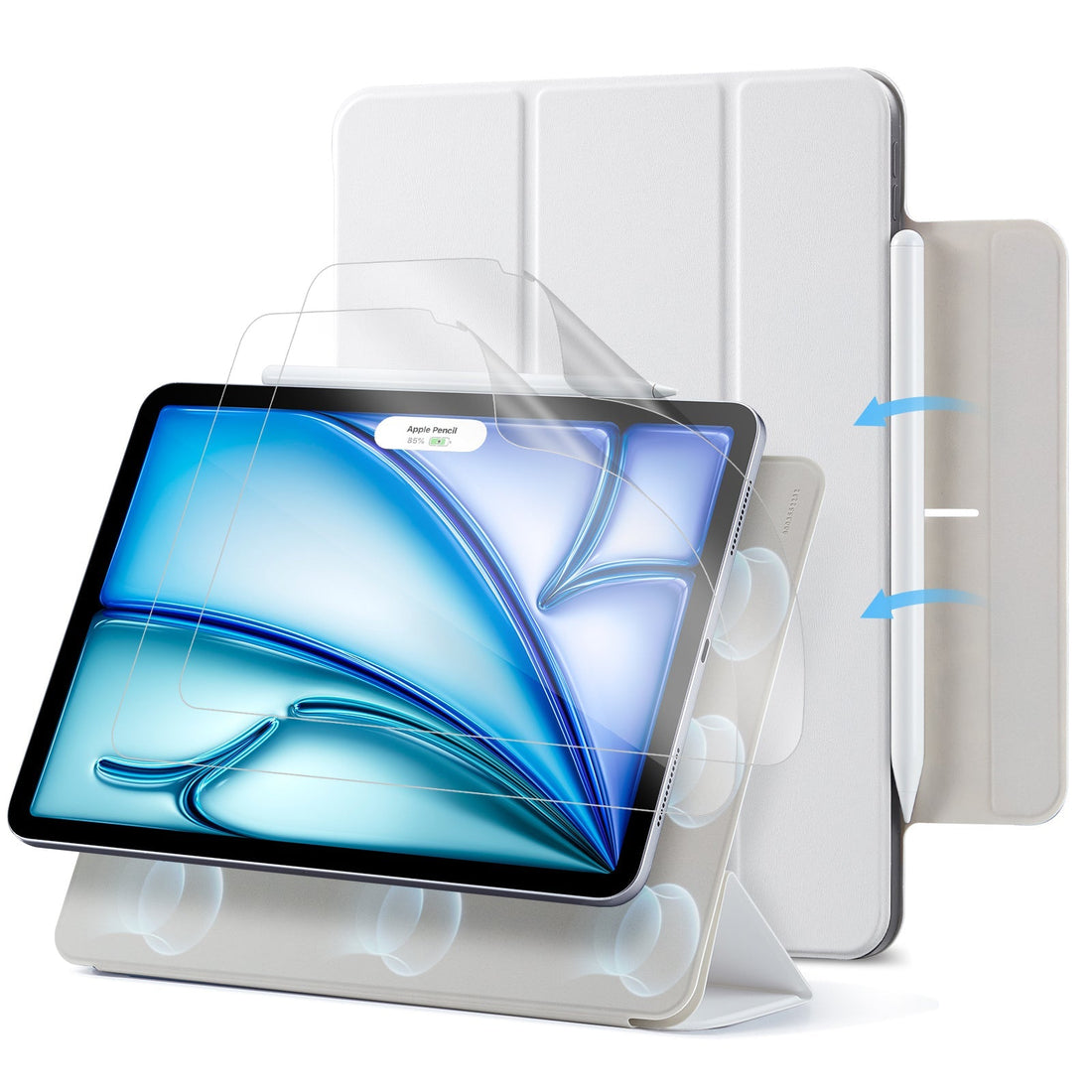 ipad air 11 inch slim case with screen protector white