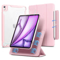 ipad air 13 inch magnetic case with tempered glass screen protector pink