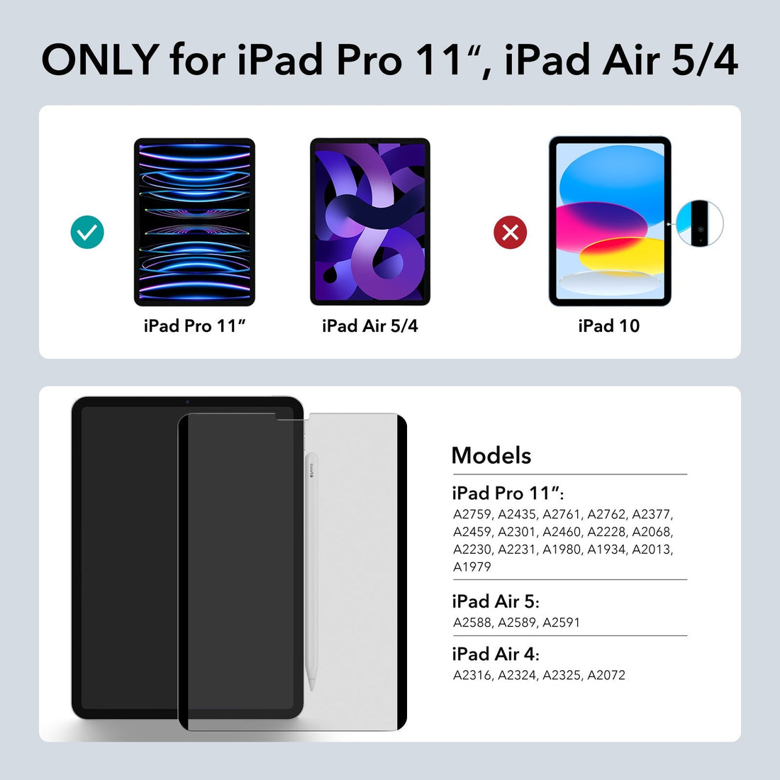 ipad pro 11 and air 5 4 magnetic privacy screen protector