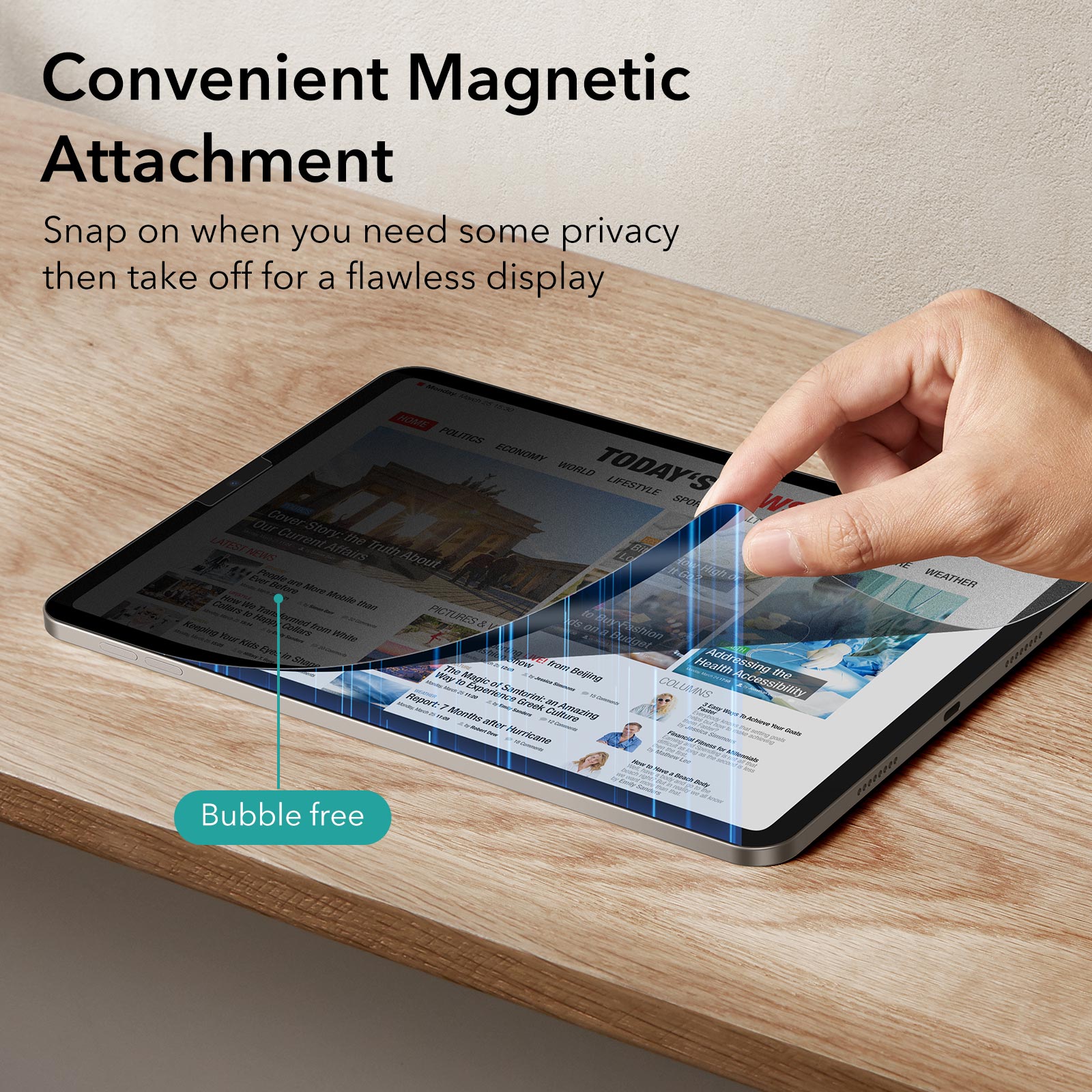 ipad pro 11 and air 5 4 magnetic privacy screen protector kf 2