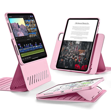 ipad pro 11 inch case with stand and pencil holder pink