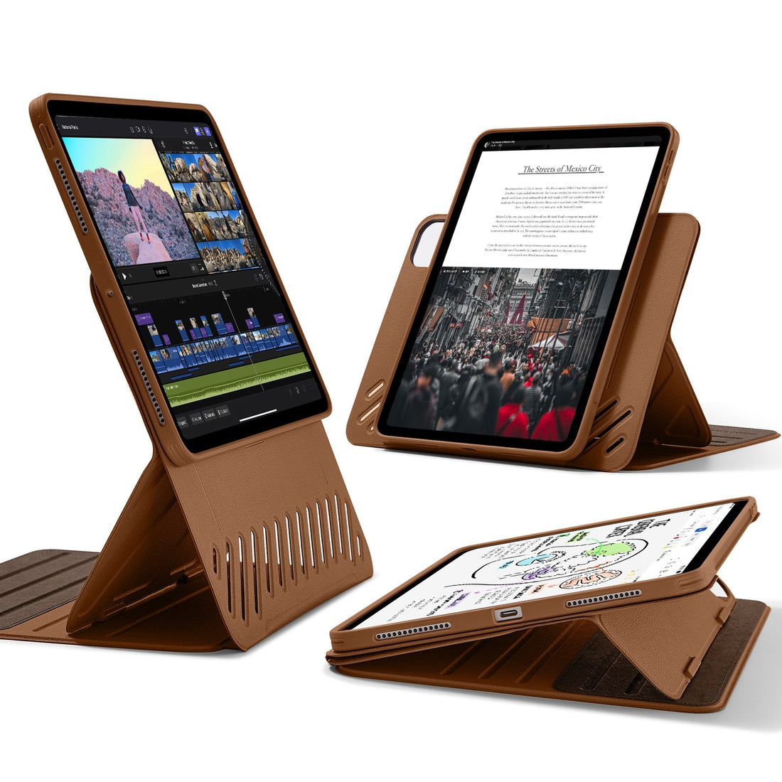 ipad pro 11 inch case with stand brown