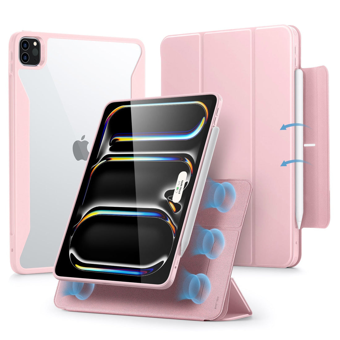 ipad pro 11 inch m4 rebound hybrid magnetic case pink