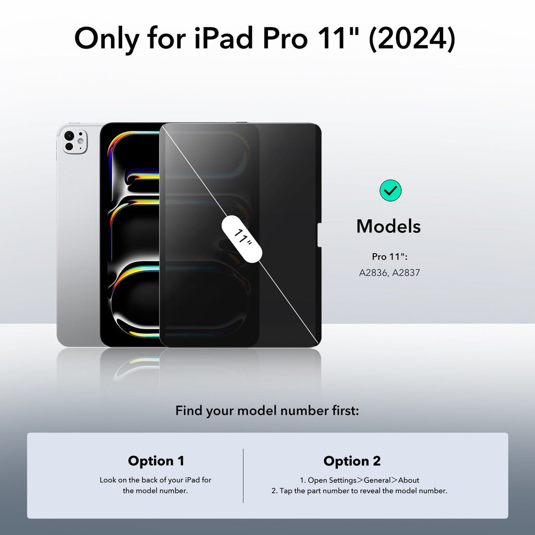 ipad pro 2024 privacy magnetic screen protector set