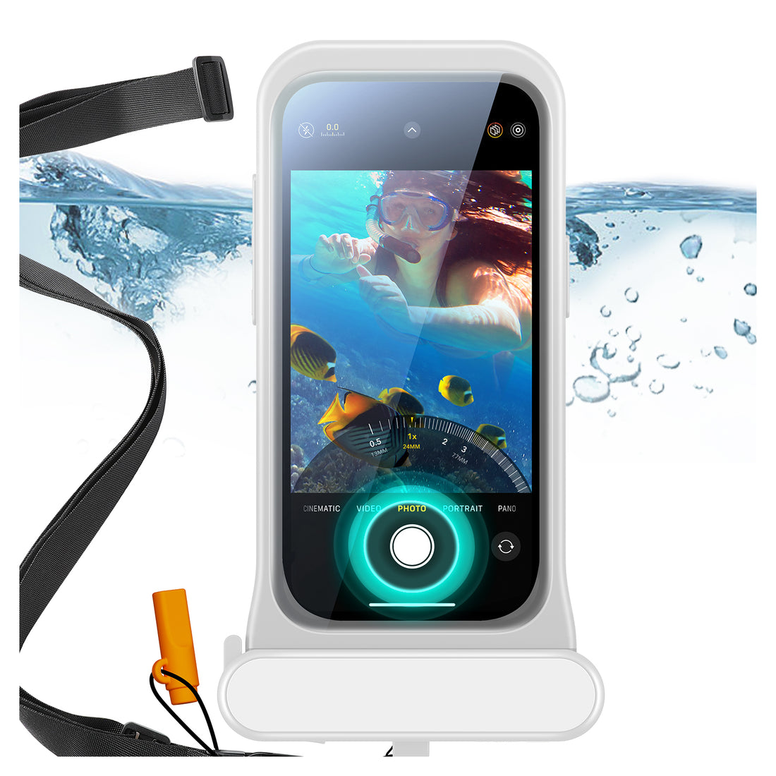 iphone 15 waterproof phone pouch white