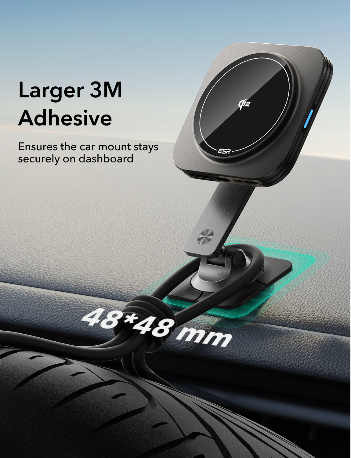 kf5Qi2 Dashboard MagSafe Wireless Car Charger BLACK