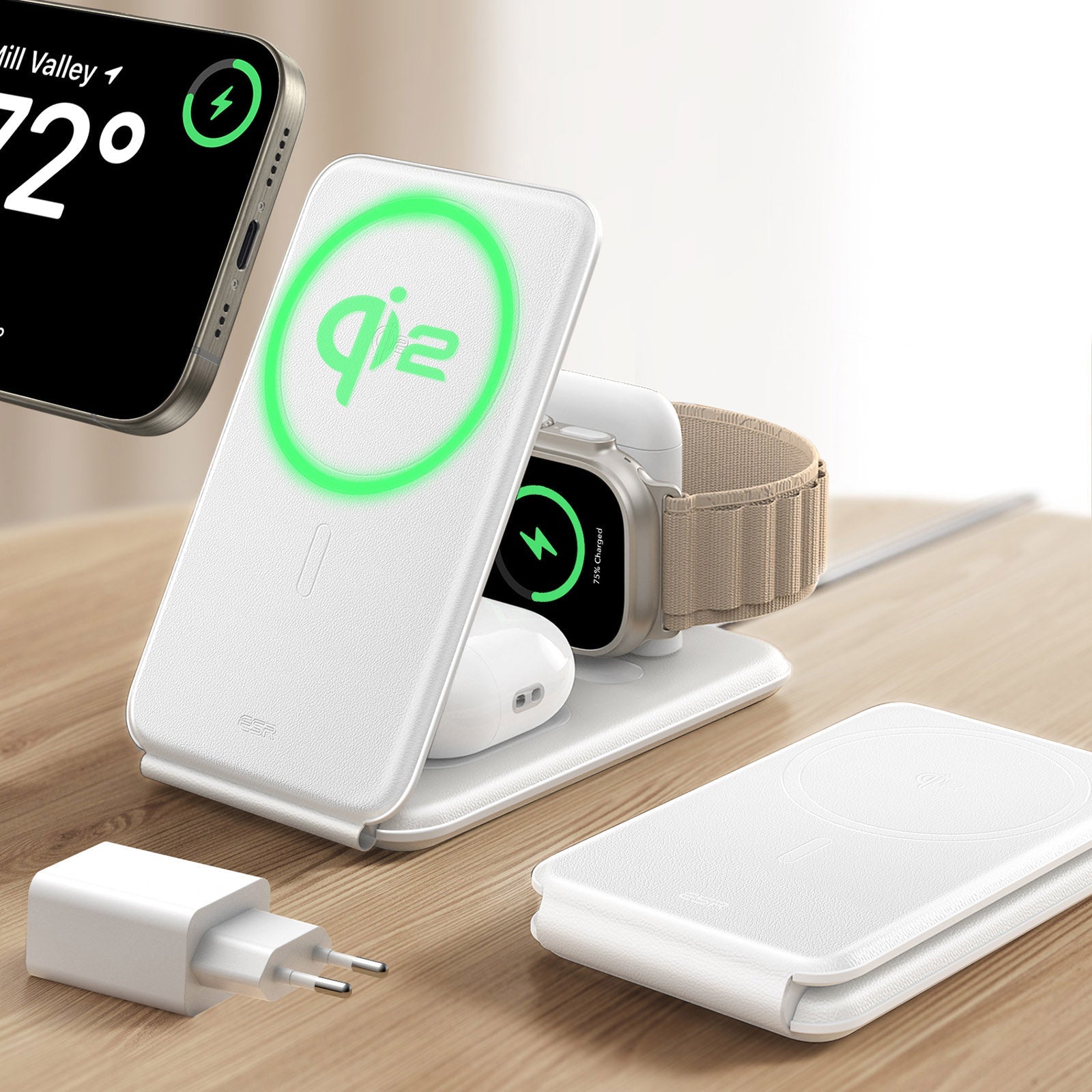 qi2 3 in 1wireless charger eu plug white 1